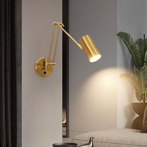 zhxinashu Lámpara de Pared de Lectura LED,Aplique con Interruptor