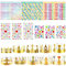 10 Papier-Kronen-Partyhüte mit 12 Strassstickern & Alphanumerischen Aufklebern,Party Crown Hut Kappe für Geburtstagsfeier Baby, DIY Set für Prinzessinnen,Königinnen,König & Prinzen-Geburtstagspartys