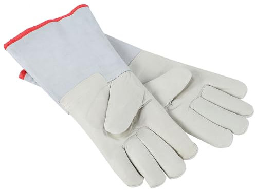 Natudeco 40 cm Flüssigstickstoff-Handschuhe, lange kryogene LNG-Behandlung, Schutzhandschuh, Arbeit, Kryo-Handschuhe, Arbeitshandschuhe aus Rindsleder, Schutzhandschuhe für