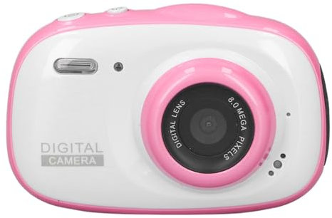 8-MP-Kinderkamera, 6-facher Digitalzoom, IPS-HD-Display, Wasserdicht, 1000-mAh-Akku, Digitale HD-Videokameras für mit MP3, MP4, Taschenlampe Zum Schwimmen, Tauchen