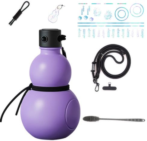 Hmtbet Gourde avec Gout, Bouteille de vin de Grande capacité 900 ML, Bouilloire à Eau Durable en Tritan, Sport, d'inspiration rétro Chinoise, Grande Gourde,Violet
