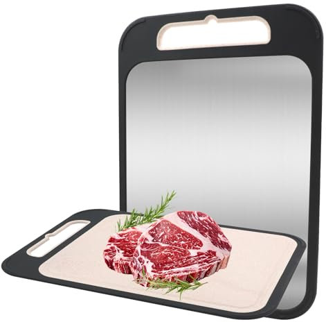 DHINCHANSAIB Tagliere in 304 Acciaio Inox Alimentare, Multifunzione bifacciale, Antibatterico e Resistente, Ideale per Cucina Professionale e Domestica, Tagliere acciaio inox