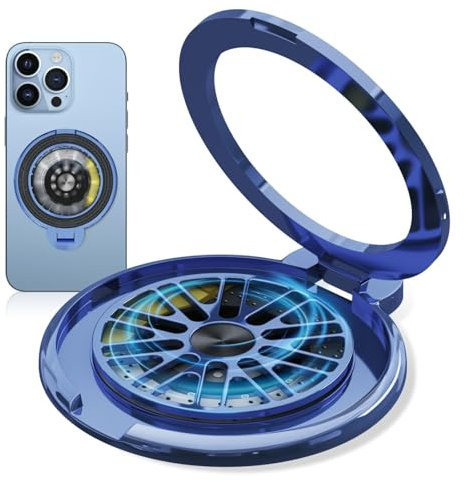Handy Ring Halterung, Fidget Spinner, Stressabbau Handy Fingerhalterung, Rotierender Spinner, Handyhalterung, verstellbare Handy Halterung Finger, Handyzubehör (Blau)
