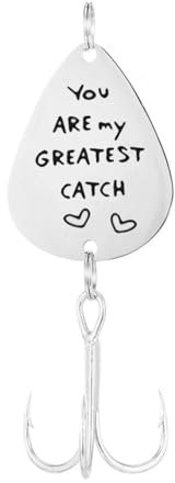 YARNOW Angelköder Graviert Aus Rostfreiem Stahl Für Fischer Personalisiert Mit Engraving Du Bist Mein Größter Fang Angelhaken Geschenk Für Papa Großvater Zum Vatertag Geburtstag