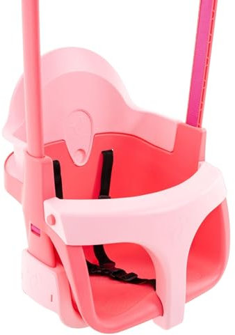 TP Toys Fauteuil Bébé Évolutif Quadpod 4 en 1 – Balançoire Bébé 6 Mois à 8 Ans – Sangles d’Extension pour Portiques Hauts et Bas – Sécurisée et Confortable – Rose