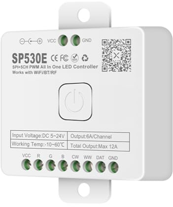 BOFRHME Controller LED WiFi 12 in 1 SP530E PWM SPI pixel dimmer per WS2812B WS2811 RGB RGBW strisce LED con controllo vocale