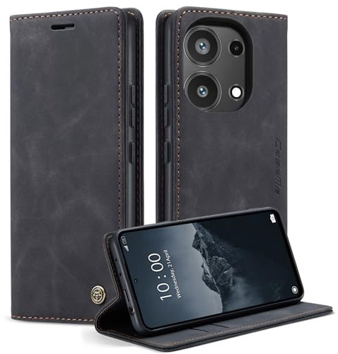 Monweicz Cover Compatibile con Xiaomi Redmi Note 13 Pro 4G, Custodia Portafoglio con Slot per Scheda, Protezione Completa Premium in Pelle PU, Flip Libro Magnetica Xiaomi Redmi Note 13 Pro 4G, Nero