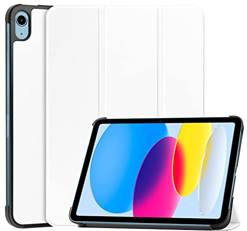 Custodia ibrida sottile per iPad A16 di 11a generazione da 11 pollici 2025/10 da 11 pollici 2022, custodia protettiva con supporto antiurto, custodia per iPad, con retro in morbido TPU (bianco, iPad