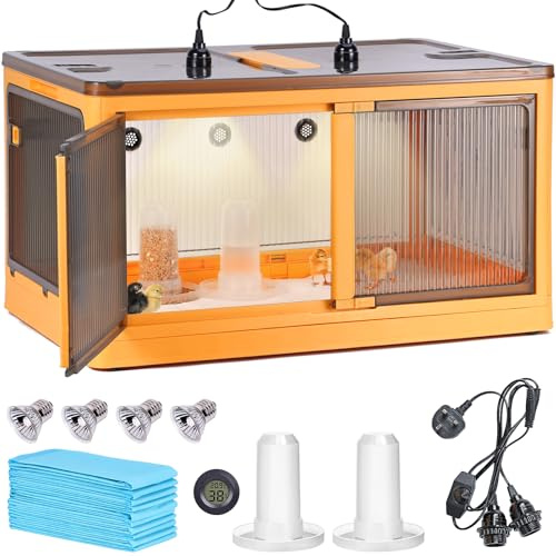 MOGOULUA Chicken Brooder Box 142L Large Foldable Chick Brooder Box Hold up to 30 Chicks Poultry Breeding Box for Chicks Ducklings Quail Hamster Guinea Pig Kitten Puppies