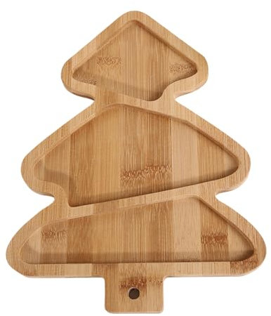 Limtula Madera Decorativa Placa Navideña Árbol Navidad/Bells Diseños Plato Madera Para Frutas Y Dulces Vacaciones