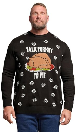 BadRhino Big & Tall 'Talk Turkey to Me' Christmas Jumper - Men's - Plus Size Curve