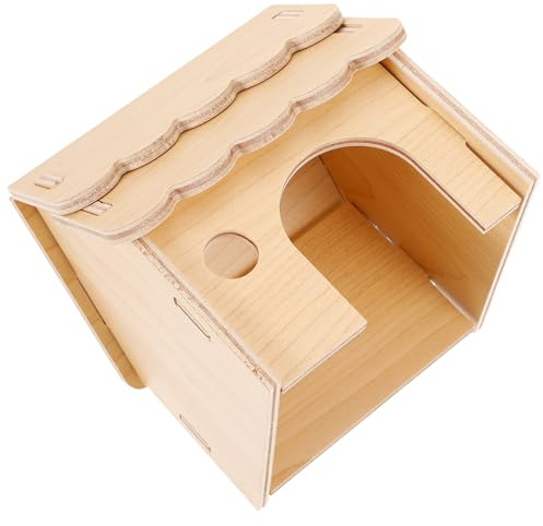 Gadpiparty Hamster holzhaus für Innenbereich Kleines Nagerversteck aus Langlebigem Kratzfestem Holz Spiel Schlafhaus für Hamster Meerschweinchen Chinchillas und Kleine Kleintiere Dekoratives