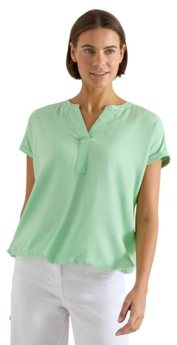 Cecil Damen Kurzarm Bluse mit Split Neck