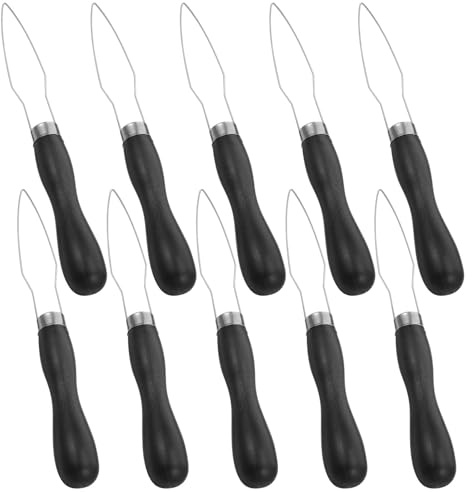 AMUSLESUR Button Helper Tool Stainless Steel and Plastic and 10 Pcs for with Ergonomic Handle Design Beginner-Friendly Operation, Button Puller Elderly and Disabled Men for Shirts