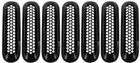 Griglia Del Paraurti Per Jeep Per Wrangler JK 2007-2017 ABS Griglia Anteriore Inserto Griglia Racing Copertura Con Fibbia Griglie Radiatori(Black)