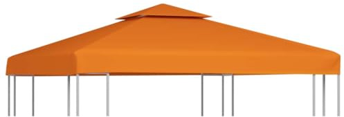 Ersatzdach für Pavillon 3x3 m Orange, Strapazierfähige Pavillonbespannung mit PVC-Beschichtung für Garten und Terrasse