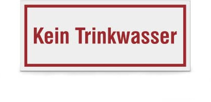 SafetyMarking® Hinweisschild Kein Trinkwasser | BxH: 12,0 x 5,0 cm | Material: PVC-Folie | Befestigungsart: Zum Verkleben | Trinkverbot Kennzeichnung