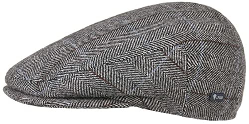 Lipodo Flatcap mit Karomuster Herren - gefütterte Schiebermütze mit Wolle - Made in Italy - Karierte Herrenmütze mit Schirm - Schirmmütze Herbst/Winter anthrazit 61 cm
