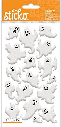 Sticko Halloween-Aufkleber aus Samt mit Geistern