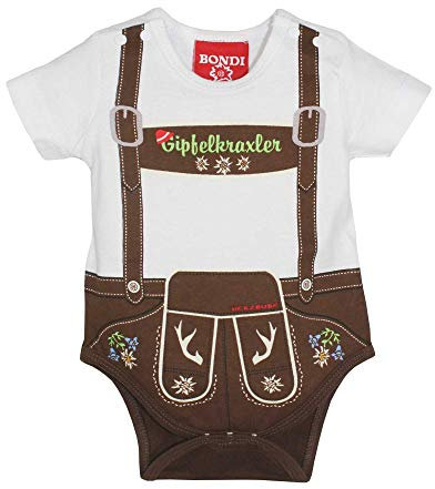 BONDI Body ´Hosenträger´, braun 92 Tracht Baby Jungs Artikel-Nr.90509