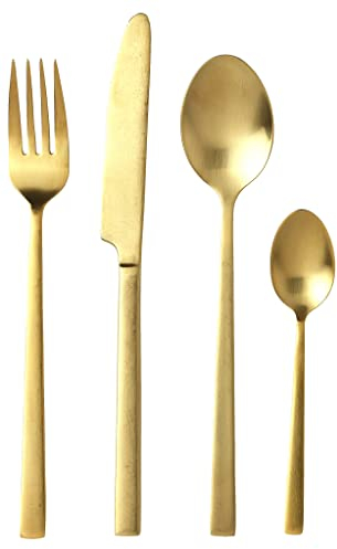 BITZ - Set di posate in ottone, 16 pezzi