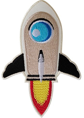 Rocket Patch Iron/Sew On Clothes Jacket Jeans Bag Space NASA Embroidered Badge