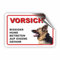 VORSICHT! Bissiger Hund/Betreten auf eigene Gefahr/T-017 (15x10cm Aufkleber)