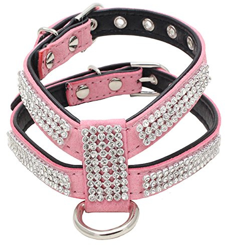Newtensina Mode Hundegeschirr mit Diamantes Nettes Mädchen Bling Kleiner Hundegeschirr