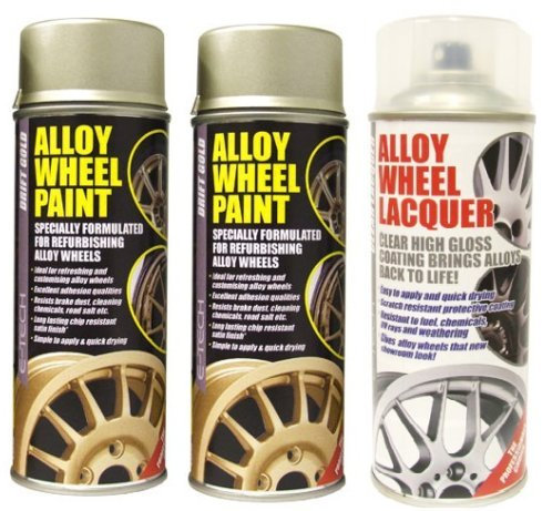 E-Tech 2 x Drift Gold Alloy Wheel Paint and 1 x Lacquer Kit - Etech