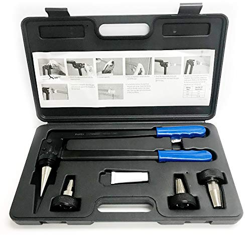 EFIELD PEX A PIPE EXPANSION TOOL KIT - TUBE EXPANDER KIT - INCLUDES 1/2INCH, 3/4INCH. AND 1INCH EXPANDER HEADS (Expansion Tool Kit Tube Expander Kit with 1/2, 3/4, and 1 Expander Heads)