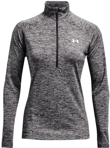 Under Armour Womens Warmup Tops Damen Shirt Ua Tech™ Twist, Mit Halblangem Reißverschluss, Jet Gray, 1320128-010, LG