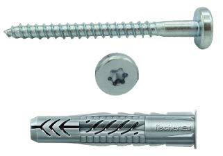 20 x Schraube 5,5 x 60 T 30 + Dübel Wandschiene Hängeschrank Oberschrank