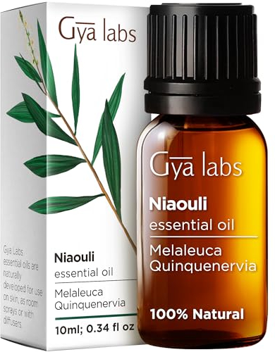 Gya Labs Ätherisches Niaouli Öl Diffusor - 100% Reines Natürliches Niaouli Öl für Haut, Aromatherapie, Kerze & Seife - Frischer, Erdiger & Kampferartiger Duft (10ml)