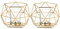 Romadedi Teelichthalter Kerzenhalter Metall Gold - 2er Set Geometrisches Teelichter Kerzenständer Stumpenkerze Windlicht Modern Geo Deko für Tischdeko Party Hochzeit Wohnzimmer Weihnachten