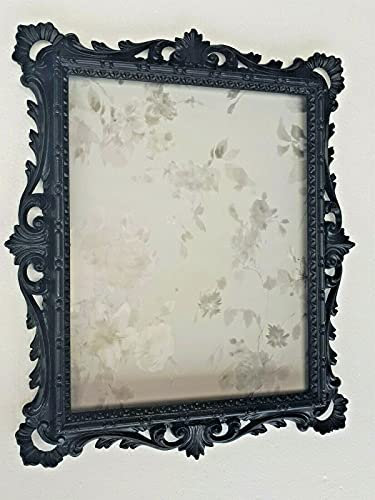 artissimo Hängerahmen Bilderrahmen Barock Schwarz MATT mit Glas 43x37 cm Rahmen Gothik Fotorahmen 31cm x 25cm Antik Stil Barockrahmen Prunkrahmen dekorativer Rahmen Bilderrahmen Schwarz MATT C532