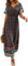 GRECERELLE Womens Summer Maxi Boho Beach Dress Floral Print Dress V Neck Short Sleeve Drawstring High Waist Flowy Long Midi Dresses (Blue Leadwort Black, M)