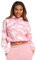 Light & Shade Felpa Corta con Cappuccio da Donna, Rosa Pastello, XL