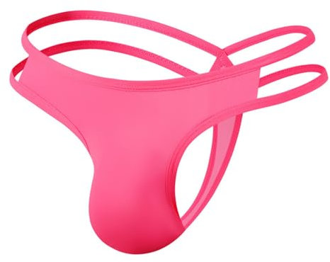 Faringoto String taille basse en soie glacée, rose, M