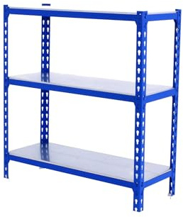 Simonrack Schwerlastregal, Lagerregal, 100x110x40 cm, Metallregal, Kellerregal, Biegestelle 200 kg, 3 Fachböden, Blau/Verzinkt - Simonclick