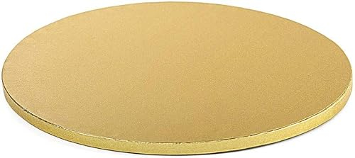 Piatto SottoTorta Rigido Vassoio Tondo Ø 45cm - Cake Board Oro - Altezza 1,2cm- Ideale per trasportare e Portare Torte Decorate con Il Cake Design e con sculture in Pasta di Zucchero