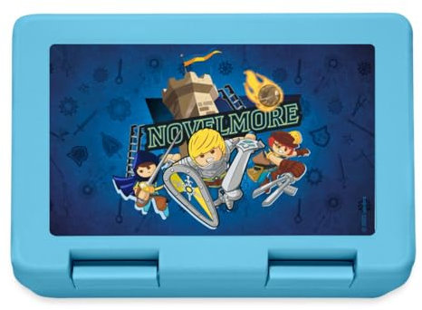 Spreadshirt Playmobil Novelmore Gwynn, Arwynn Und Dario Da Vanci Brotdose Lunchbox, One size, Saphirblau