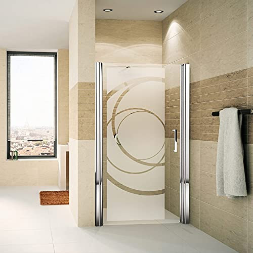 Film Fenêtre Anti Regard Occultant - Courbes Design - Stickers Autocollant Brise-Vue pour Vitre & Porte de Douche - 120x45cm