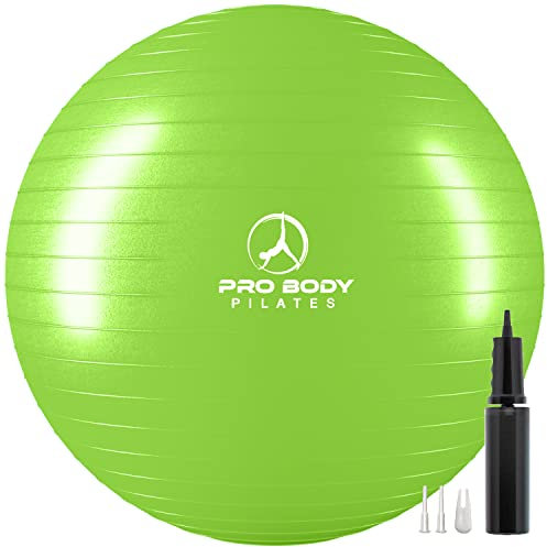 ProBody Pilates Ball Yoga Ball Gymnastikball, frische Farben, Balance Ball oder Schwangerschaftsball für Stabilität, Workout-Ball oder Geburtsball für die Schwangerschaft (Limette, 75 cm)
