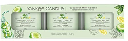 Yankee Candle Votivkerzen-Geschenkset mit 3 gefüllten Votivkerzen, Gurkenminze
