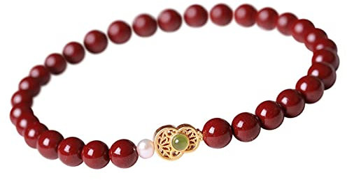 Bracelet Perle Transit Jaspe 6mm, Bracelet Vermillon, Bracelet Perle Femme, Bracelet Gourde Bouddha en Cristal Vermillon, Bracelet Vermillon Naturel pour la Fabrication de Bijoux (1 PCS)