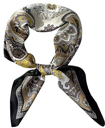 CCAIPU Schal für Damen, Elegant und Leicht 100% Seide Business-Schal Seidentuch Geeignet für Alle Gelegenheiten-70X70cm