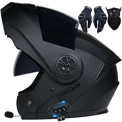 Helm Motorrad Modularer Bluetooth-Helm Klapphelm Full Face Motorradhelm mit ECE Zertifiziert Damen Herren Integralhelme Motorrad Integrierter Roller-Helm Mofa Helm Moped-Helm