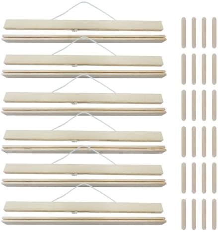 XINGSUI 6 Sätze 31cm Posterleiste Posterschiene,Holzrahmen Bilderrahmen,Holz Poster bilderrahmen,für Wall Décor Wandbilder Poster Drucken Kunstwerk Wandgemälde