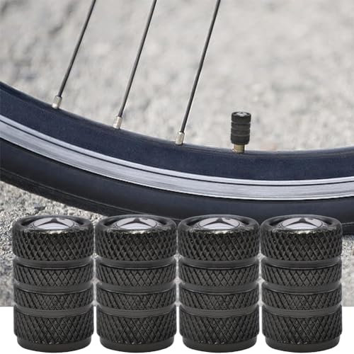 4 Stück Ventilkappen Auto Ventildeckel, Aluminium Auto-Reifen Autoventil Radventilkappen, Auto Staubkappen für Autoreifen Universal PKW, SUV, Motorrad UVM