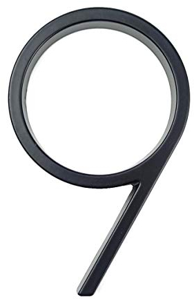 WANGBINGXING Hausnummer 125mm Floating House Number Buchstaben Big Modern Door Alphabet Home Outdoor 5 in.Black Nummern Adresse Plaque Dash Slash Zeichen # 0-9 Hausnummernschild (Color : 9)